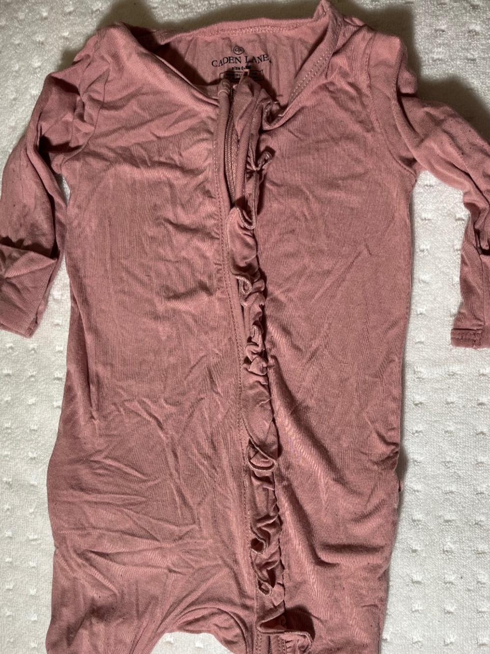 Caden Lane infant footed zippered sleeper in Mauve